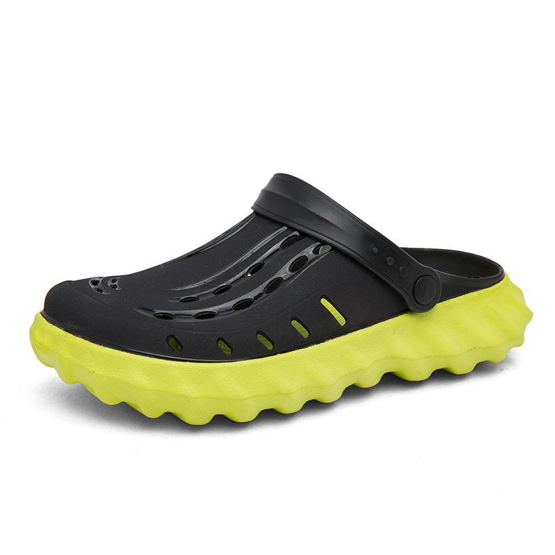 New jelly sandals, men's thick-soled fashion bag head slippers, heightened wear-resistant and high-end hole shoes