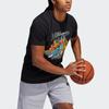 adidas S1 Tee Basketball Cartoon Print Sports Crew Neck Short Sleeve Men Tops Black HB6167