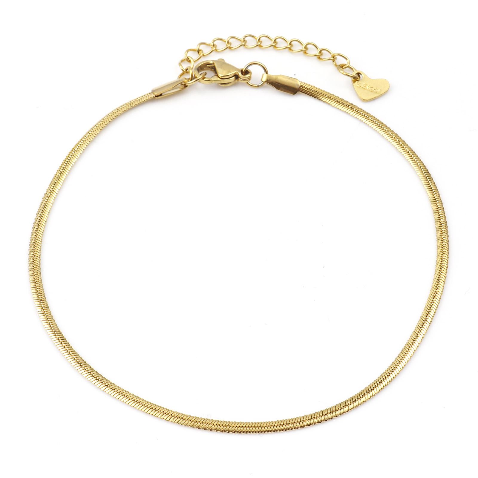 

Модный браслет на ногу из нержавеющей стали золотого цвета для женщин, цепочка на ногу для пляжа, летнее ювелирное украшение, подарок, длина 23,5 см