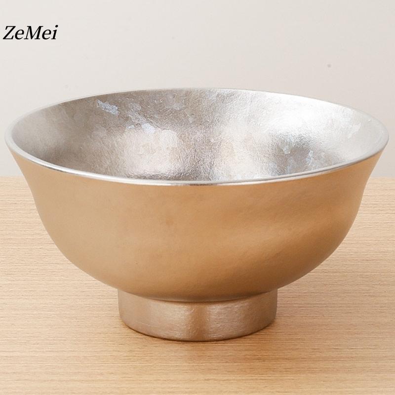 1Pcs Pure Titanium Double-Wall Salad Bowl,11.8 Cm Multicolor Home Breakfast Cheese Food Tableware,Snack Bowl Table Decoration