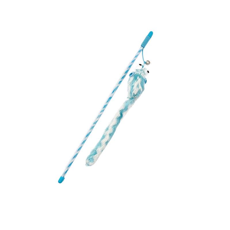 Plush Feather Cat Teaser Stick with Bell - Stress Relief and Fun Self-Entertainment Toy