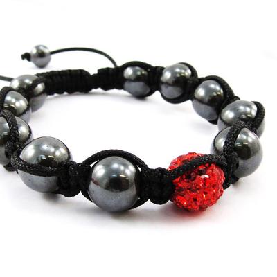 [J4075] - Rotes ethnisches Armband „Shambhala“.