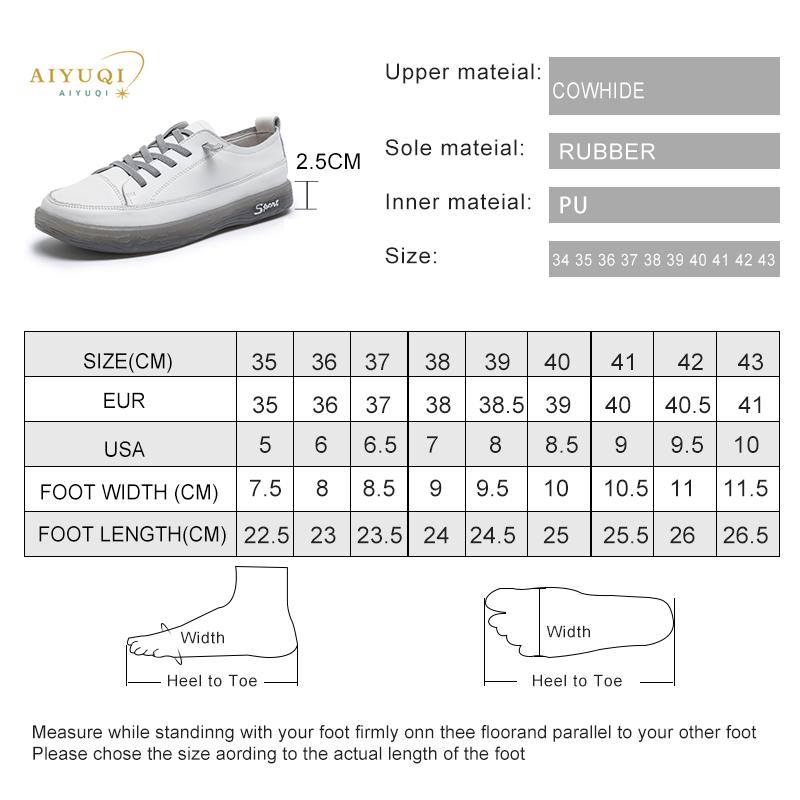 Fashion AIYUQI Loafers Ladies Genuine Leather Large Size Spring New Lace-up White Shoes Women Fashion Casual Soft Sole Flat Shoes Women