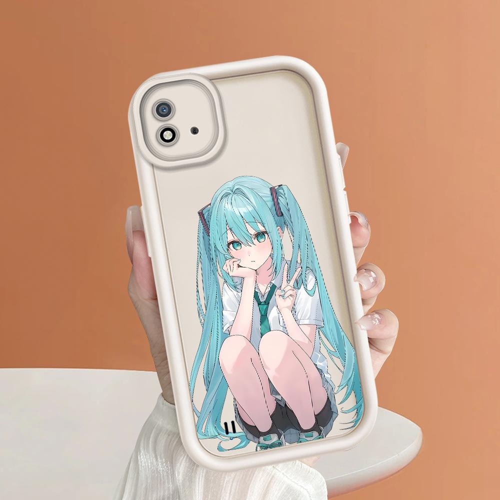 Soft Silicone Square Ladder Printing Pattern Phone Casing Full Cover Camera Shockproof Protection Rubber Case for OPPO Realme