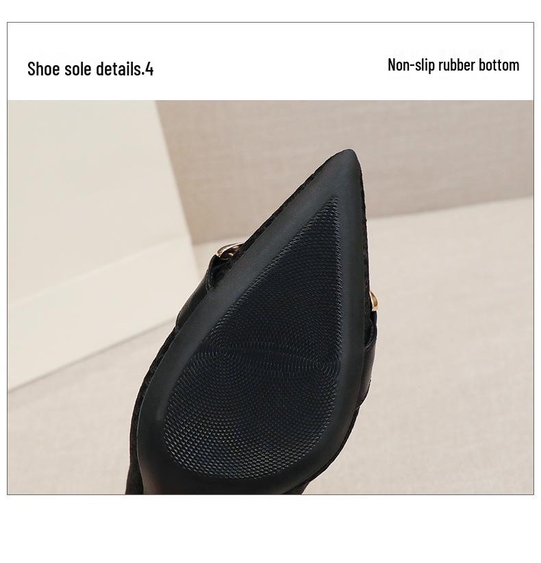 Black French Low-Cut Pointed Toe High Heels for Plus Size Women - Spring 2026 Fashion Stilettos