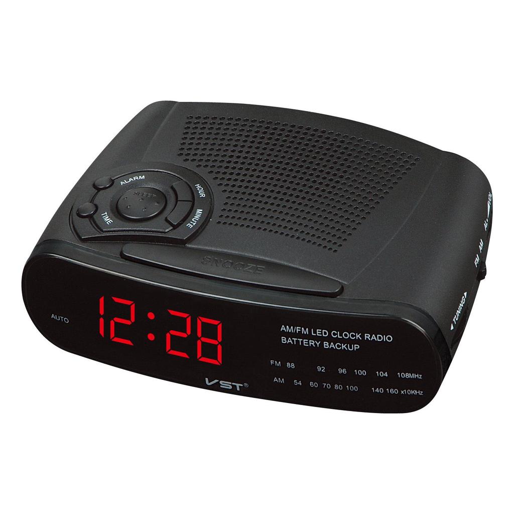 LED Alarm Clock Radio with AM/FM, Multiple Alarms & Snooze