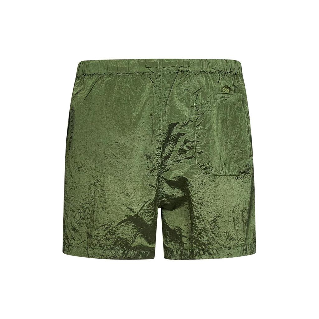 Stone Island Solid Color Mid Waist Fitted Straight Leg Swim Trunks Men swimwear Green 1015B0643-V0055