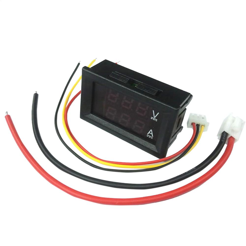High Quality DC 100V 10A 100A Voltmeter Ammeter Blue + Red LED Amp Meter Ampere Voltage Double Digital Display Voltmeter