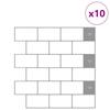 Subway Tile 10 Pcs White Grey 30 X 30 Cm Polyurethane and PET