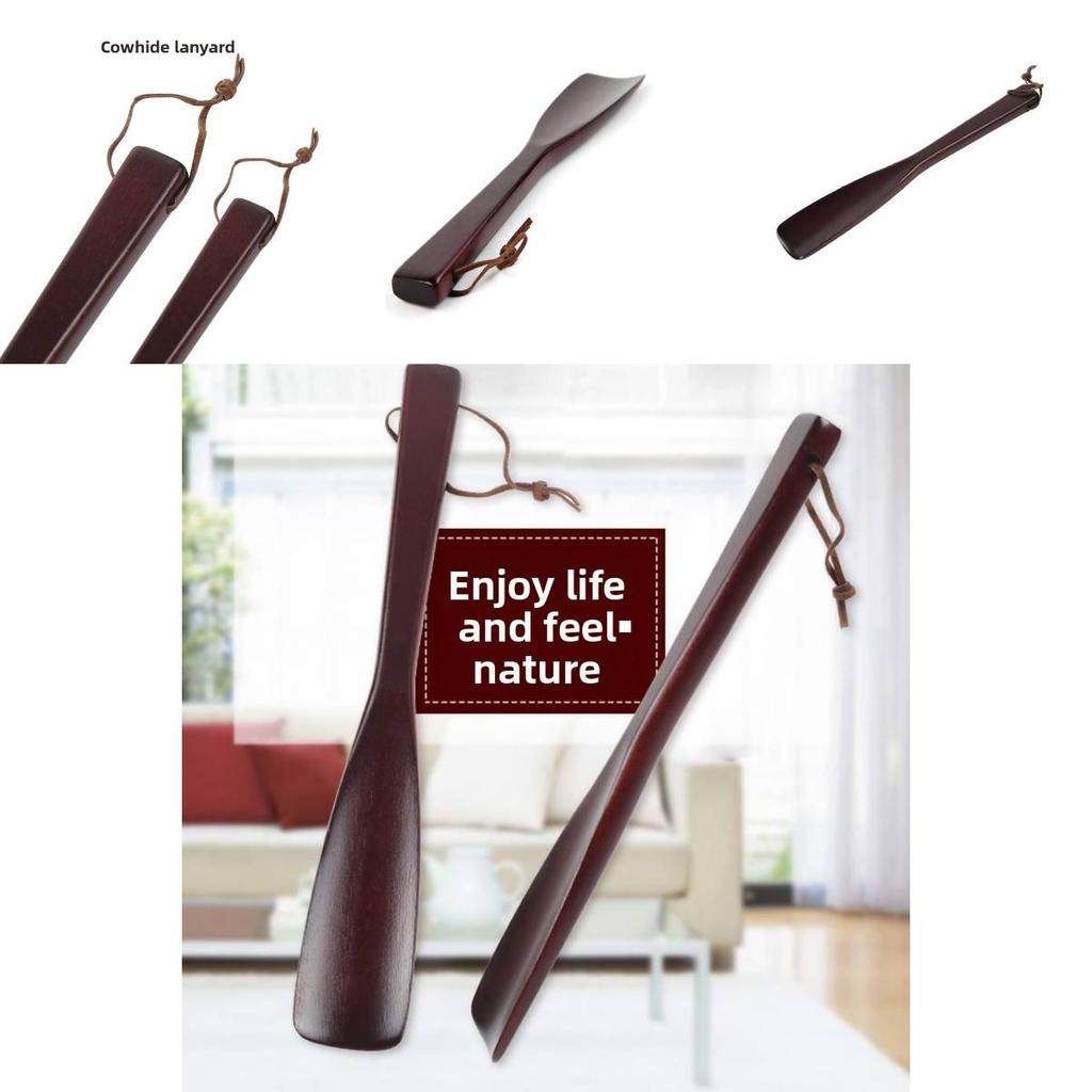 Classic Wooden Shoe Puller With Extended Handle For Easy Shoe Wear