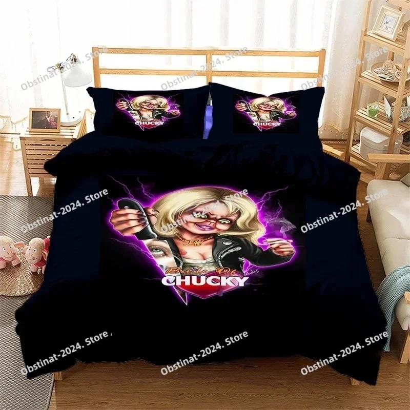 3D Horror Movie Chucky Bedding Set Duvet Cover Full Queen King Size Pillowcase Bed Print Bed Set Aldult Kid Bedroom Single Twin