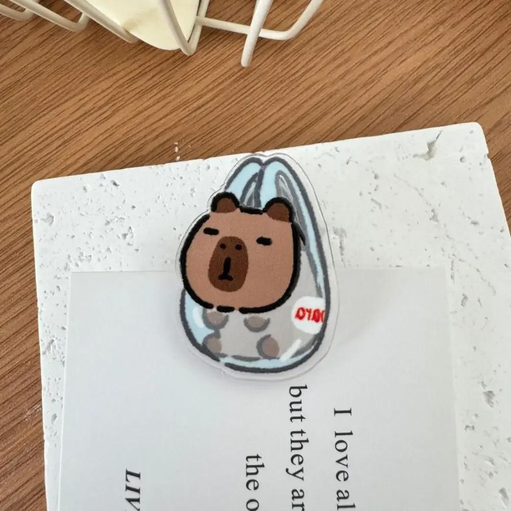 1pc Cartoon Acrylic Clip Girl Small Clips Decoration Photo Student Stationery Paper Folder Clip Snacks Sealing Clip