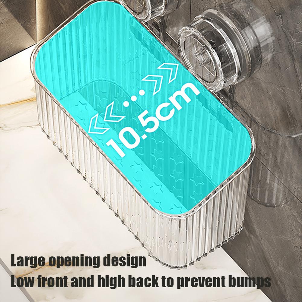 Bathroom Suction Cup Storage Rack Wall Mounted No Punching Storage Box Cosmetics Kitchen  Organizers Multifunctional Storage