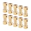 10 Pcs 5mm Brass Shaft Coupling Connector for 3D Printers Motor Accessories with Spanner Set Screws Shaft Extension Joint