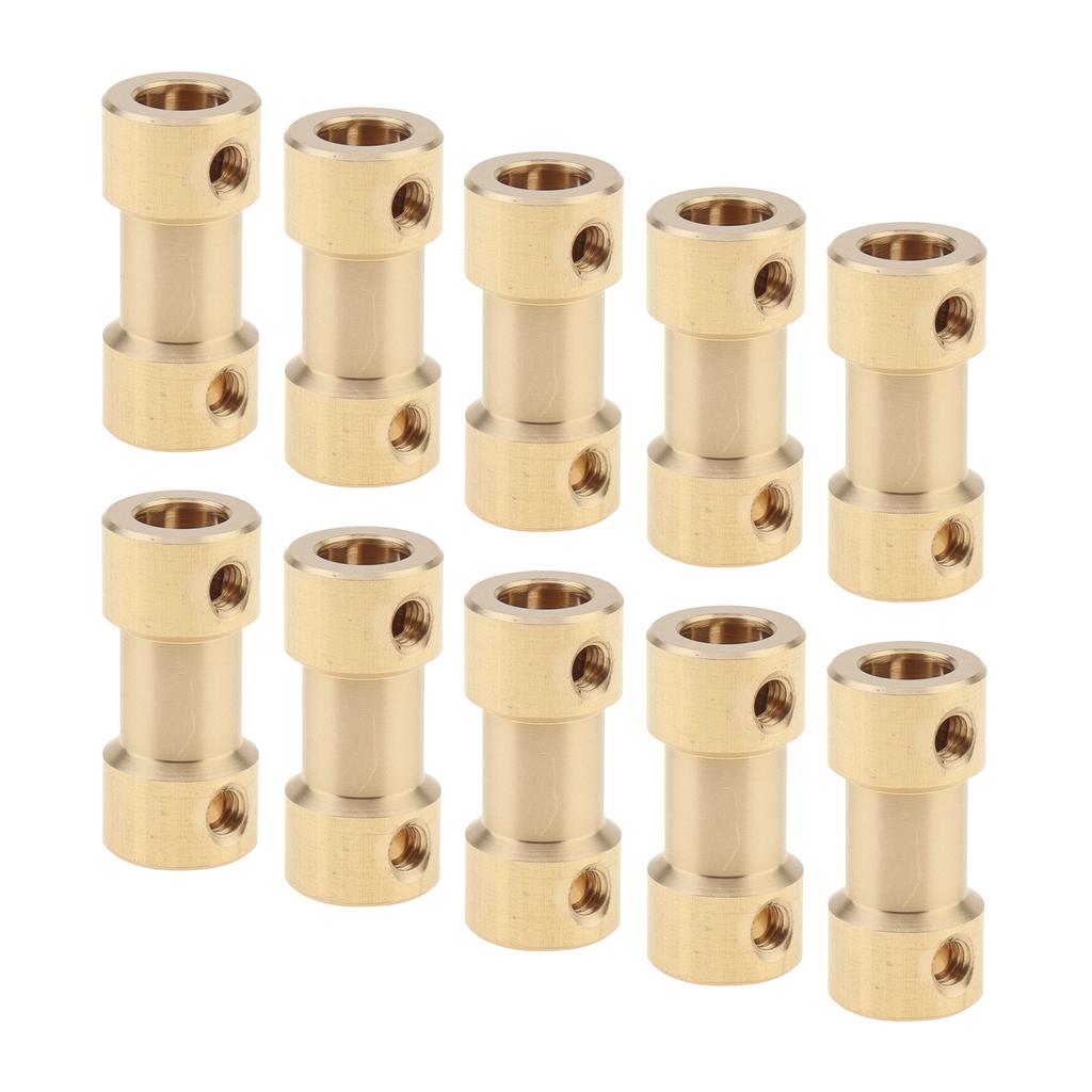 10 Pcs 5mm Brass Shaft Coupling Connector for 3D Printers Motor Accessories with Spanner Set Screws Shaft Extension Joint