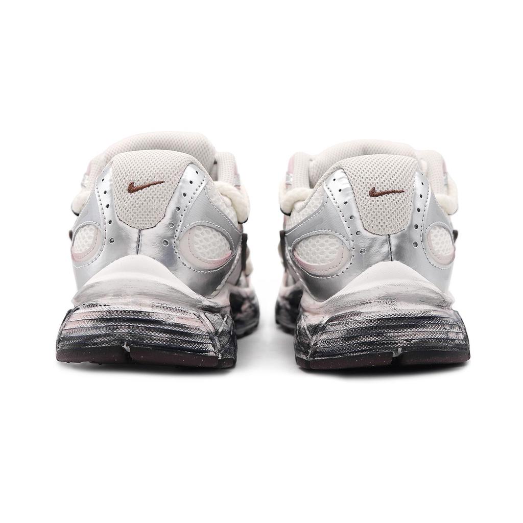 Nike V5 RNR Abrasion Resistant Breathable Low top Casual City Commuting Running Shoes Women's Silver Gray Pink HQ7901-102(Team582-)