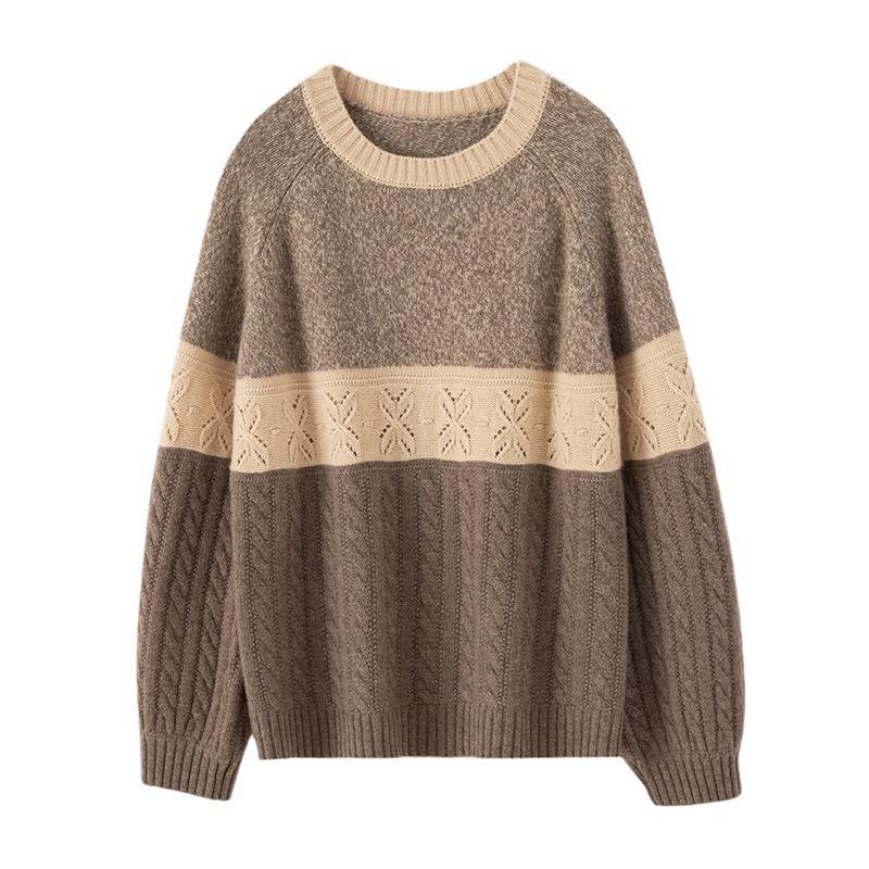 Autumn And Winter New Cashmere Sweater Women'S Clothing Loose Lazy Round Neck Pullover Warm Cashmere Knitted Sweater