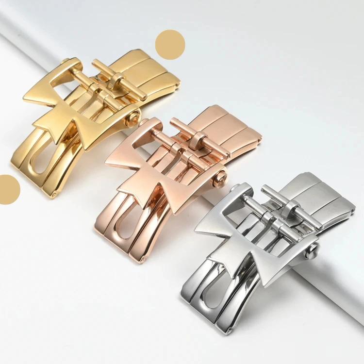Watch Accessories for Vacheron Constantin Double Press Butterfly Stainless Steel Folding Buckle 18mm 20mm