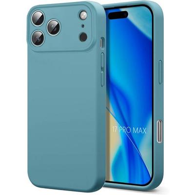 Protective Case - BOOLING - for iPhone 17 Pro Max - Slim Lightweight Anti-Scratch Silicone - Green Blue