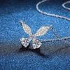 Sparkling Real  Carat D Color Moissanite Butterfly Pendant Necklaces for Women Silver Wedding Fine Jewelry Accessories