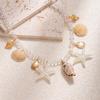 Summer Shell Starfish Conch Pendant Necklace for Women Transparent Crystal Bead Necklace Vacation Style Jewelry Accessory