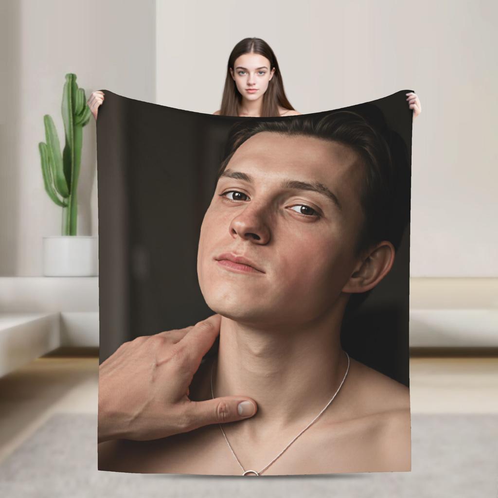 Tom Holland Warm Blanket For Living Room Funny Throw Blanket Spring Travel Car Flannel Bedspread