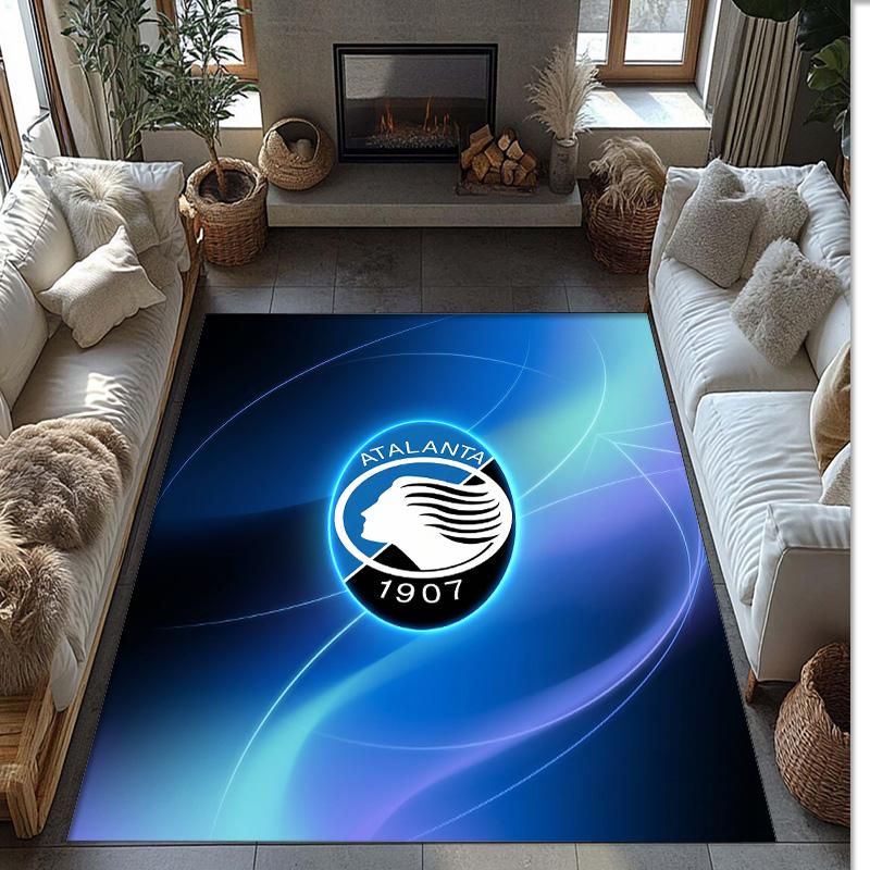 Tappeto Morbido per Pavimento Antiscivolo con Motivo Calcio Atalanta FC Tappeto per Interni Tappetino Decorazione Sportiva per Camera da Letto