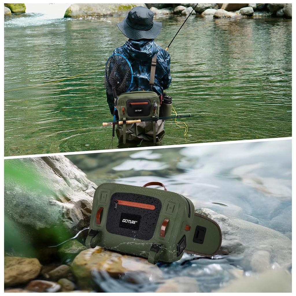 Goture Fishing 10L Large IPX8 840D TPU Fly Fishing Tackle for Stream and Outdoor Activities Bag, Capacity, Waterproof, Material, Ultra-Lightweight,