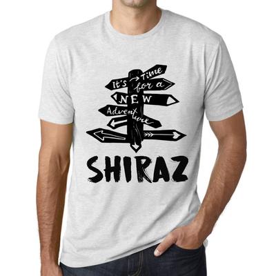 Herren Vintage T-Shirt Grafik-T-Shirt Zeit für neue Abenteuer Shiraz Vintage White