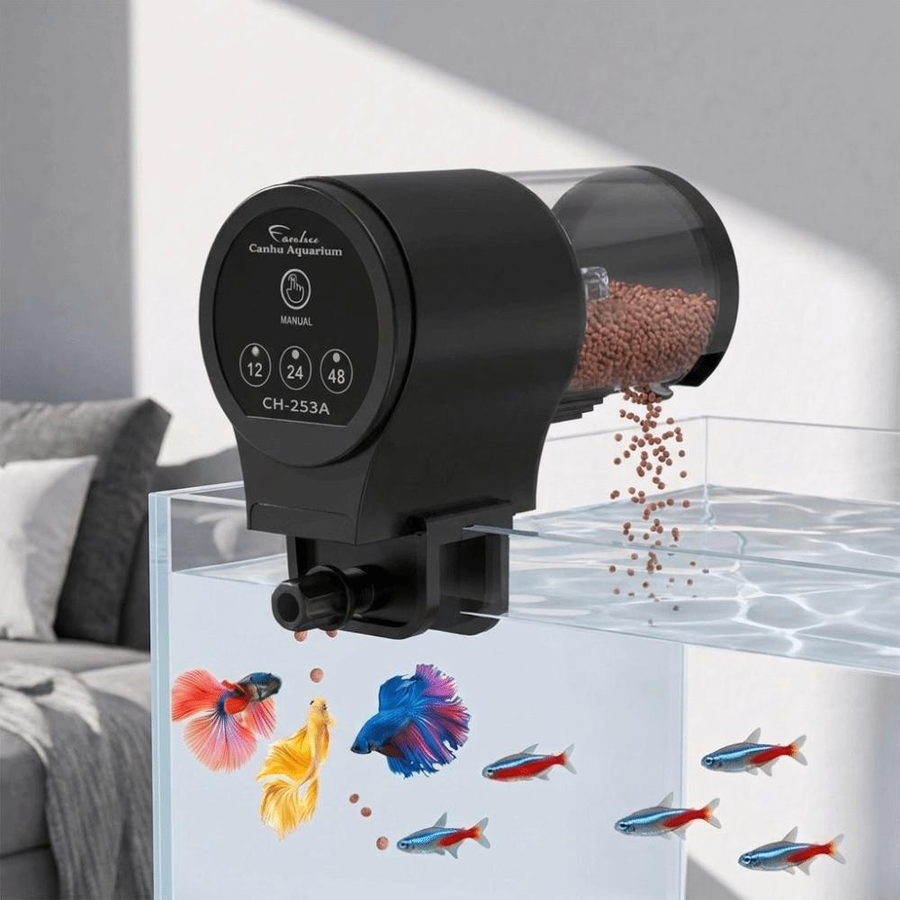 Fish Accessories Intelligent Automatic Fish Feeder 12/24/48H Waterproof Fish Tank Feeder Hand-free with Timer Food Dispenser Koi