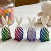 Spiral Kaninöra Ägg Fidget-leksak 3D-printad Påskhare Ägg Spiral Genomgångsskulptur Figur Prydnad för Högtidsparty