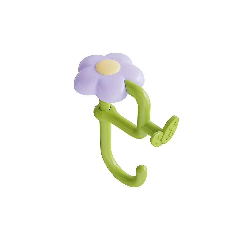 

Flower Bag Hook, No Drill Desk Hanger, Portable Clamp for Table Edge, Side Mount Organizer for Student School Classroom Desk фіолетовий