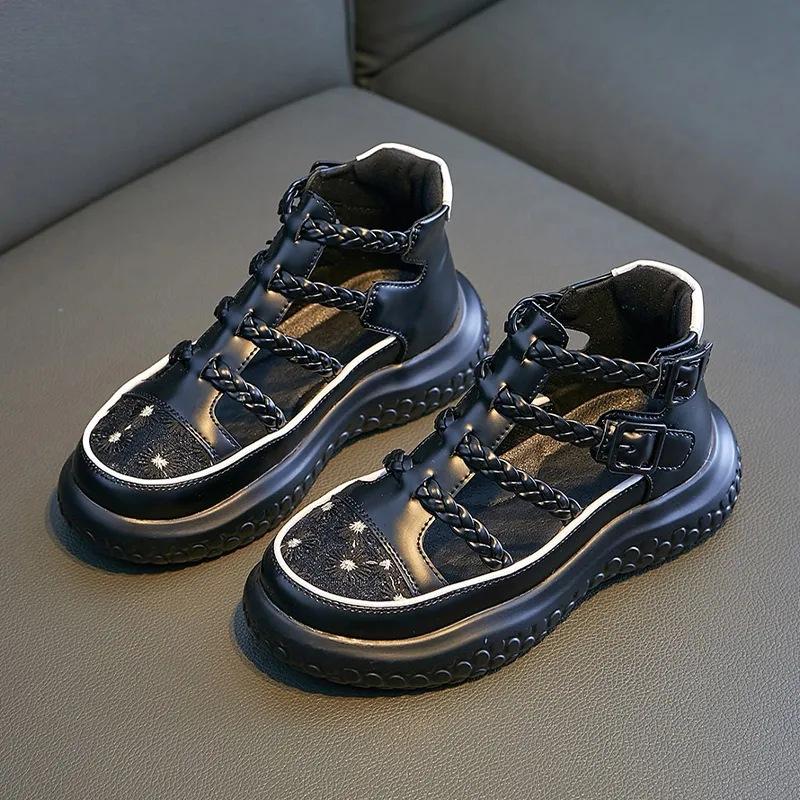 Girls sandals summer 2025 new popular children girls sports princess foreign style Internet celebrity Roman shoes big children