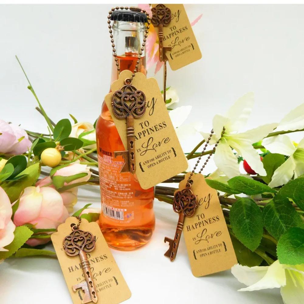 Vintage Key Bottle Opener with Tag Card Bag Wedding Party Favors Souvenirs Bridesmaid Gift Wedding Details For Guests