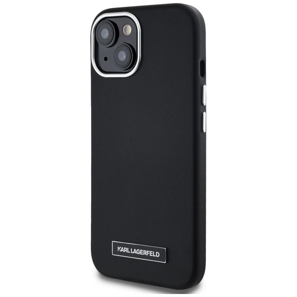 Karl Lagerfeld FW Metal Plate MagSafe Case for iPhone 15 Black