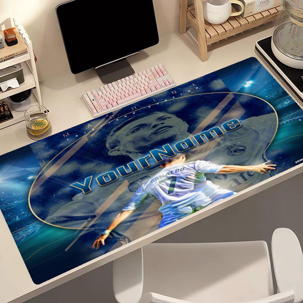 Cristiano Ronaldo Customizable Name Mouse Pad Keyboard Mat Hd Print Desk Pad Nonslip Rubber Base Perfect Gift For Gamers