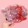 1/4pcs Sequin Heart Headbands for Women Valentine's Day Heart Shaped Hairbands Kids Girls Headband for Party Hair Accessories