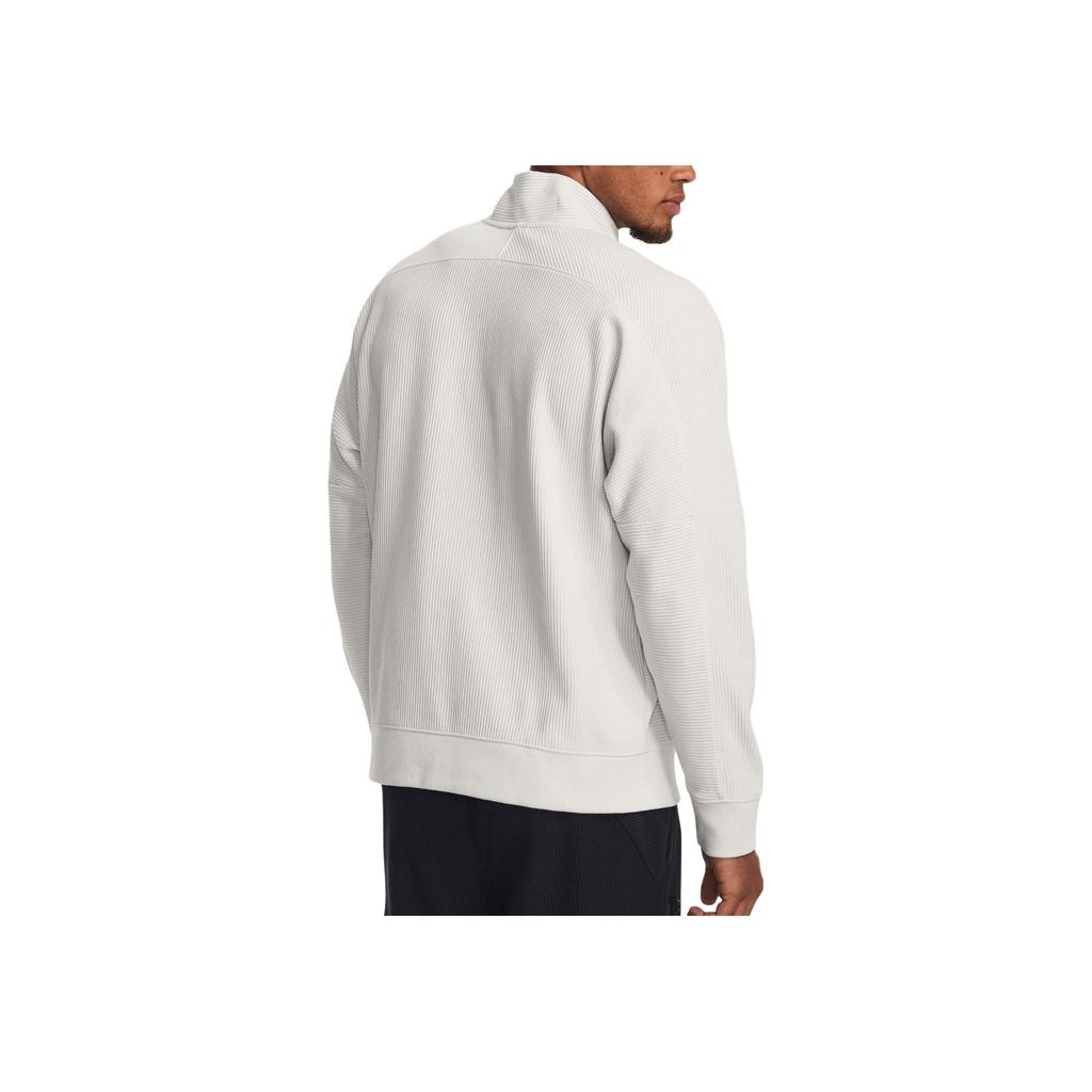 Under Armour Einfarbiger Stehkragen-Pullover mit Reißverschluss Langarm-Kapuzenpullover Herren-Hoodies Weiß 1382115-114