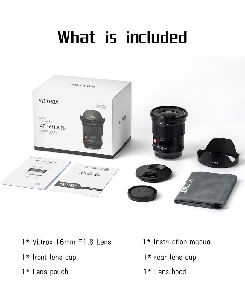 Viltrox AF 16mm Pro FE Camera Lens Ultra Wide Angle Auto Focus with LCD Screen Full Size Compatible with Sony Mirrorless Camera Alpha a7 a7II a7III