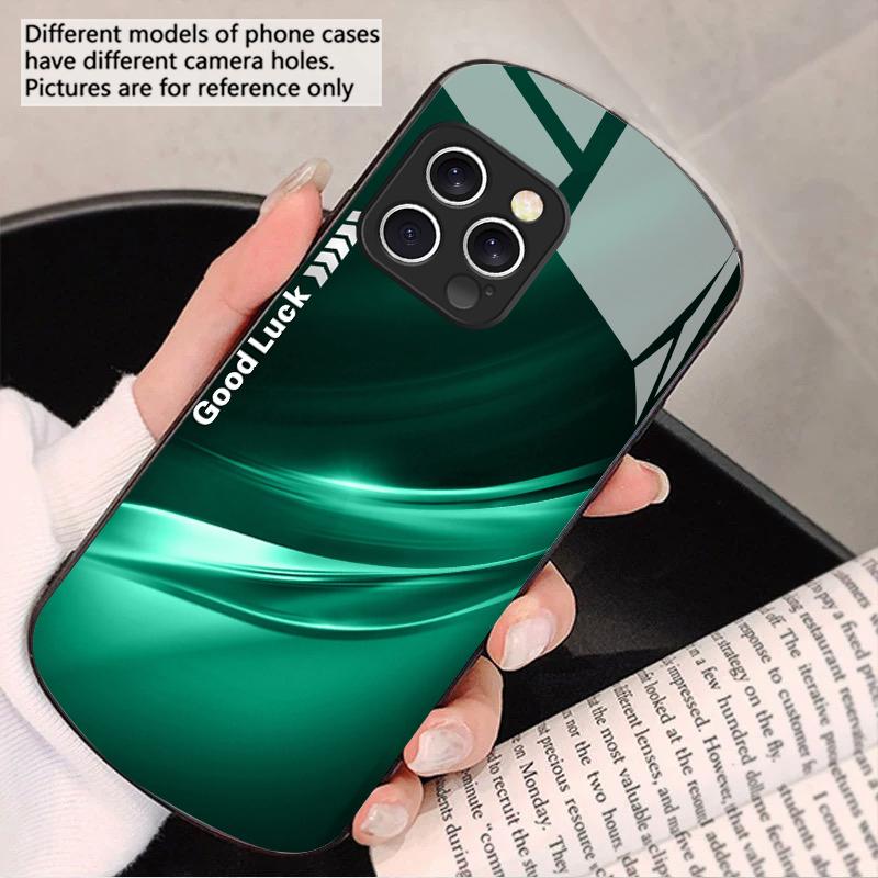 Šťastný Gradient Ripple Pro IPhone 16 Pro Max 16e 15 Pro 14 13 12 Mini 11 XS Max XR 7 8 Plu SE 22 Eliptický skleněný kryt na telefon