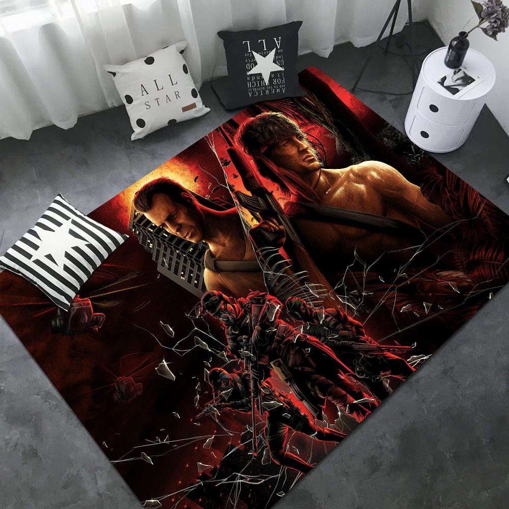 Film Classici First Blood Rambo Tappetino da Pavimento Stile Nordico Tappetino per Ingresso Casa Tappetini per Bagno-WC Tappetino Decorativo per Camera da Letto Hotel