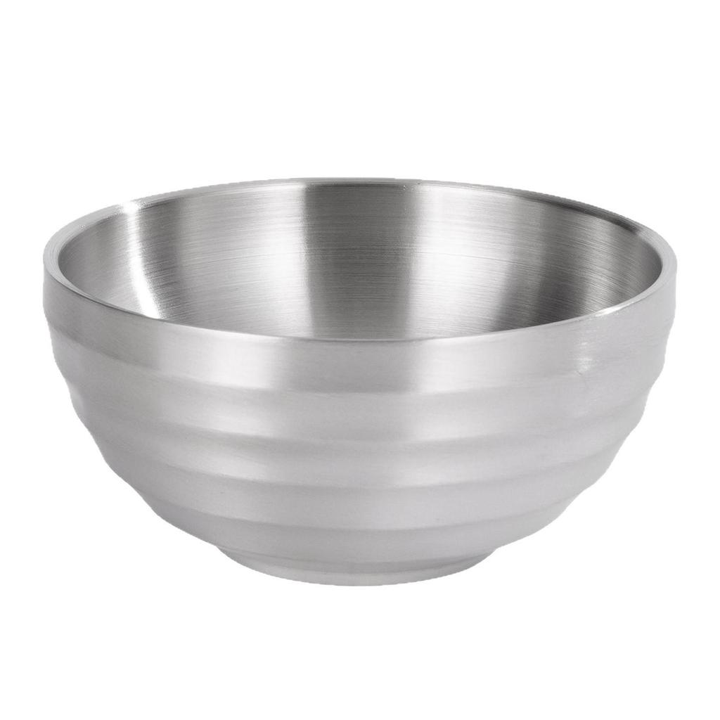 304 Stainless Steel Gold-Threaded Double-Layer Insulated Bowl for Kindergarten Soup and Rice, Korean Style