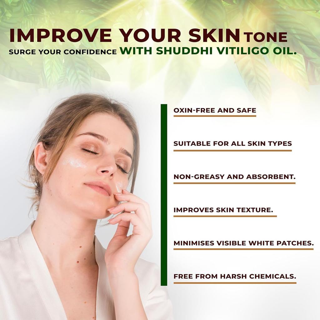 Shuddhi Vitiligo Oil | Ayurvedic Oil For Vitiligo Care | Naturally Blended With Kushtarakshash Tilum, Baavchi Tilum, And Naariyal Tilum | Good Fo