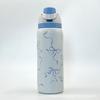 Doppelgetränke-Klappdeckel Sport-Wasserflasche Große Kapazität Tragbar Vakuum 304 Edelstahl Isoliert Fruchtbecher Outdoor-Sport-Wasserflasche