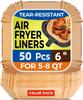 100 Pcs Air Fryer Basket Liners, Square 6 Inch Parchment, Pre-Cut for Convenience, Heat Resistant, for Easy and Fast Cleaning