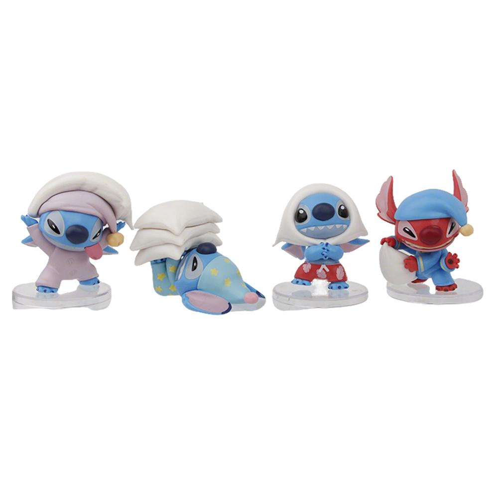 8Pcs/Set Latest Cartoon Anime Stitch Angel Action Figure Model Desktop Ornament Collection Birth Date Cake Decoration Children Playthings
