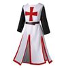 Medieval Vintage Cross-print Long Tunic Men's Costume Robe Belt Classic European-style Stage Festival And Halloween Costume
