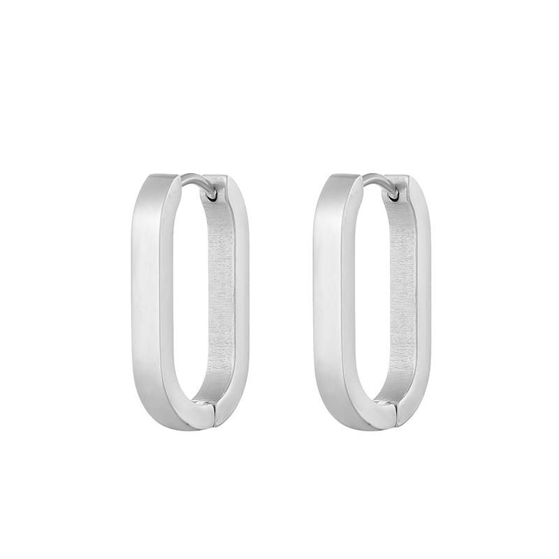 Classic Stainless Steel Hoop Earrings For Women Men Heart Star Oval Rectangle Round Triangle Gold Color Punk Hip Hop Jewelry