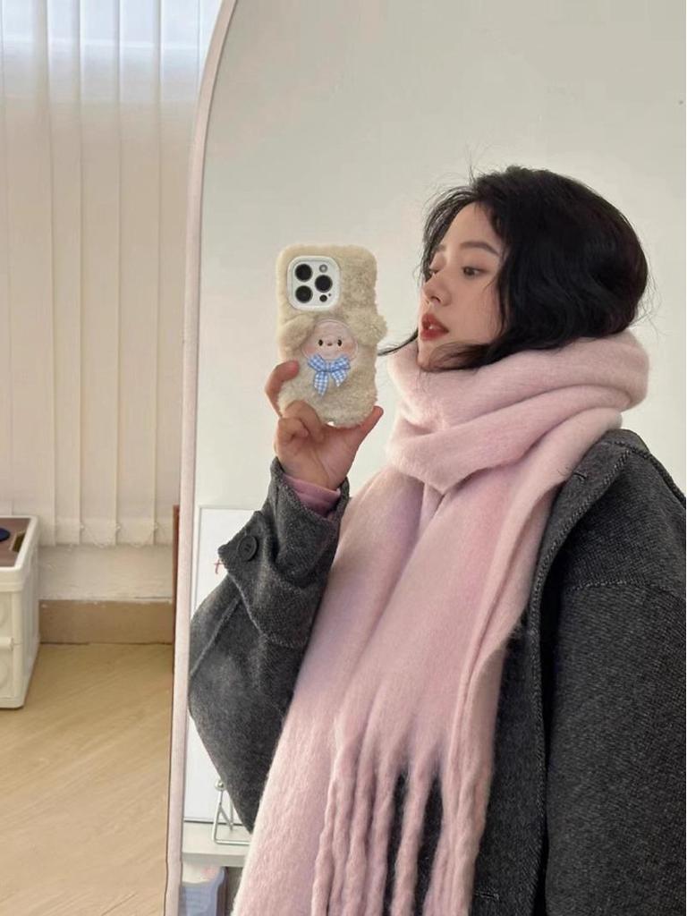 Dámský kostkovaný šátek v korejském stylu - Módní, Všestranný, Zesílený pletený nákrčník