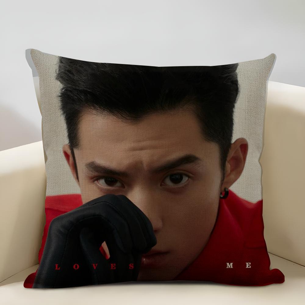 Dylan Wang Chinese Actor Cushion Household Decoration Linen Sofa Cushion Cover: Skin-Friendly & Breathable with Invisible Zipper